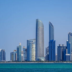 Skyline of the city center, Abu Dhabi, United Arab Emirates