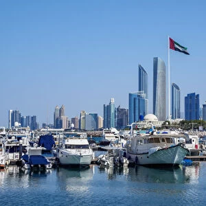 Skyline with Marina and City Center, Abu Dhabi, United Arab Emirates