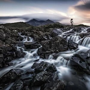 Sligachan waterfalls, island of Skye, Hebrides, Scotland, United Kingdom