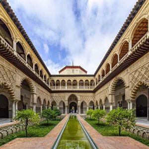 Spain, Andalusia, Seville. El Real Alcazar de Sevilla, the Courtyard of the Maidens