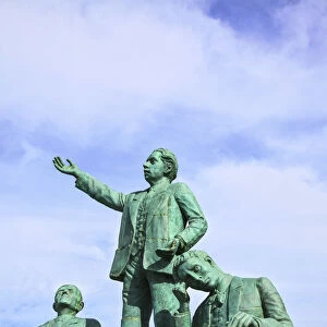 Statue of Three Famous Canarian Poets in Puerto de las Nieves Fishing Village, Gran