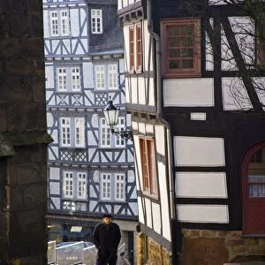 Street in the downtown of Marburg, Hessen, Germany