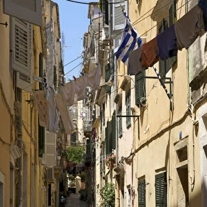 Street scene in Kerkira, Corfu-Town, Corfu, Ionian Islands, Greece