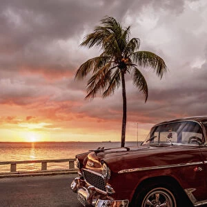 Sunset over Cienfuegos Bay, La Punta, Cienfuegos, Cienfuegos Province, Cuba