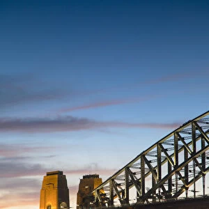 Sydney Harbour Bridge at sunset, Sydney, New South Wales, Australia