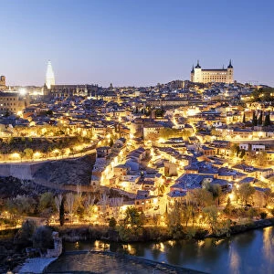 Toledo and the Tagus river at twilight, a Unesco World Heritage Site. Castilla la Mancha