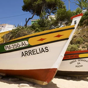 Traditional fishing boats in Carvoeiro, Algarve, Portugal