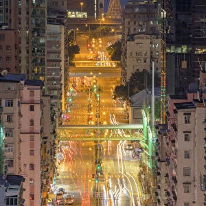Traffic and apartment blocks, Shek Kip Mei, Kowloon, Hong Kong