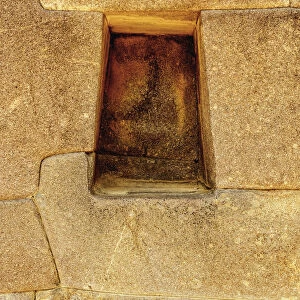 Trapezoidal niche, Ollantaytambo, Sacred Valley, Cusco Region, Peru