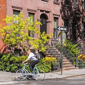 Typical street scene in the west village, New York, USA