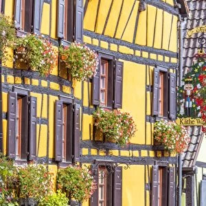 Typical timber framed houses, Riquewihr, Alsace, France