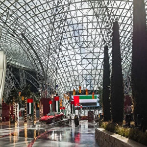 UAE, Abu Dhabi, Yas Island, Ferrari World Amusement Park, entrance