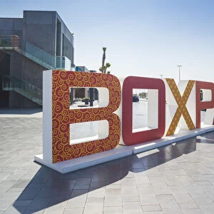 UAE, Dubai, Jumeirah, The Dome Box, new shopping mall built of shipping containers