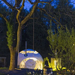 United Kingdom, England, Gloucestershire, Coleford. Glamping at the Dome Garden