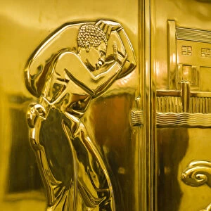 USA, Minnesota, Minneapolis, St. Paul, City Hall, art-deco elevator door details
