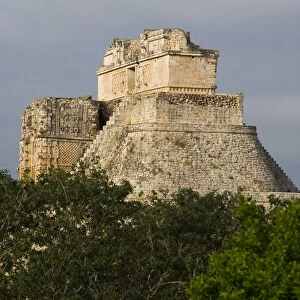Uxmal, Mexico. The Magicians Pyramid at Uxmal Yucatan Peninsula Mexico