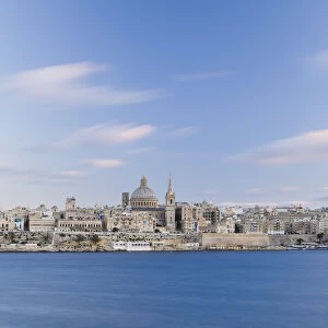 Valletta with the St. Pauls Cathedral and Charmelite Church, Malta