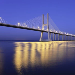 Vasco da Gama Bridge over the Tagus river (Tejo river), the longest bridge in Europe