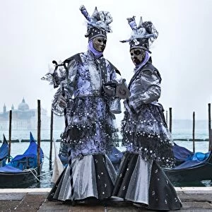 Venice Carnival masks in Riva degli Schiavoni. Venice, Veneto, Italy, Europe