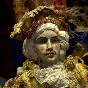 Venice, Veneto, Italy; A mannequin in luxurious costume