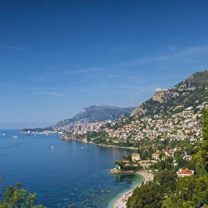 View from Cap Martin towards Monaco, Alpes-Maritimes, Provence-Alpes-Cote D Azur