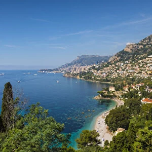 View from Cap Martin towards Monaco, Alpes-Maritimes, Provence-Alpes-Cote D Azur