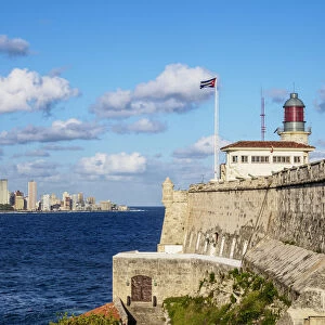 View from El Morro Castle towards El Malecon and Centro Habana, Havana
