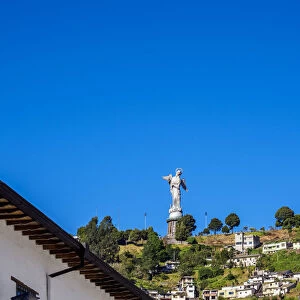 View towards El Panecillo, Quito, Pichincha Province, Ecuador