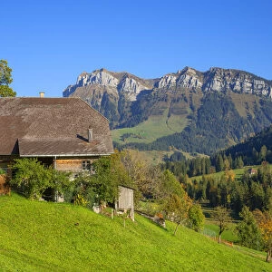 View on Hohgant with Eriz, Emmental, Berner Oberland, Switzerland