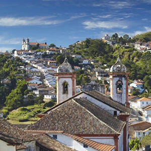 View of Our Lady of Carmo and Santa Efigenia dos Pretos churches, Ouro Preto (UNESCO