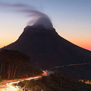 View of Lions Head at sunset, Cape Town, Western Cape, South Africa