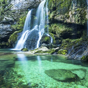 Virje Waterfall, near Bovec, Slovenia, Europe