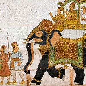 Wall paintings on the entrance to Rohet Garh residence