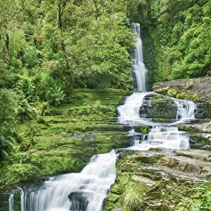 Waterfall McLean Falls - New Zealand, South Island, Otago, Clutha, Catlins, McLean Falls