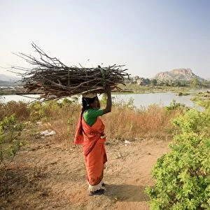 Woman working near Hampi