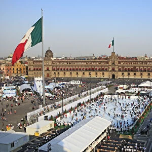 Zocalo square and National palace, Mexico City, Mexico