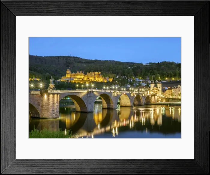 Framed Print : Germany, Baden-Wurttemberg, Heidelberg. Alte Brucke (old bridge) and Schloss Heidelberg Framed Print : Germany, Baden-Wurttemberg, Heidelberg. Alte Brucke (old bridge) and Schloss Heidelberg