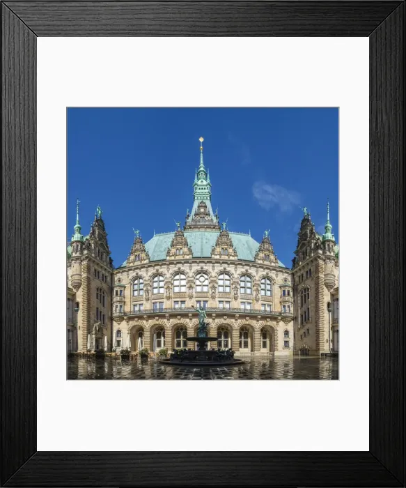 Framed Print : Germany, Hamburg. Rear facade and courtyard of Hamburg Rathaus (City Hall) Framed Print : Germany, Hamburg. Rear facade and courtyard of Hamburg Rathaus (City Hall)