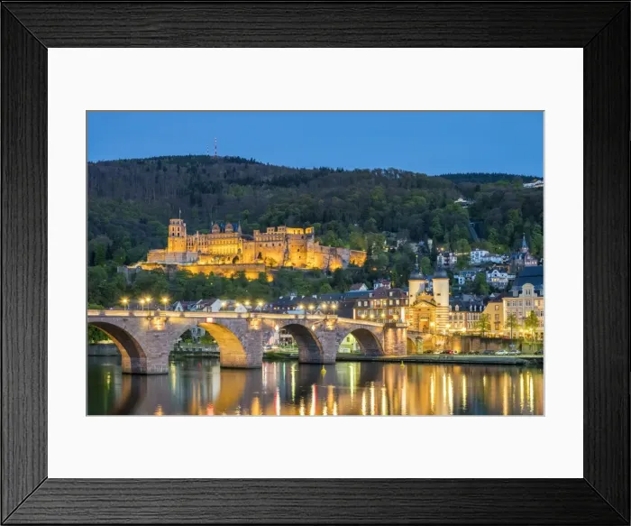 Framed Print : Germany, Baden-Wurttemberg, Heidelberg. Alte Brucke (old bridge) and Schloss Heidelberg Framed Print : Germany, Baden-Wurttemberg, Heidelberg. Alte Brucke (old bridge) and Schloss Heidelberg