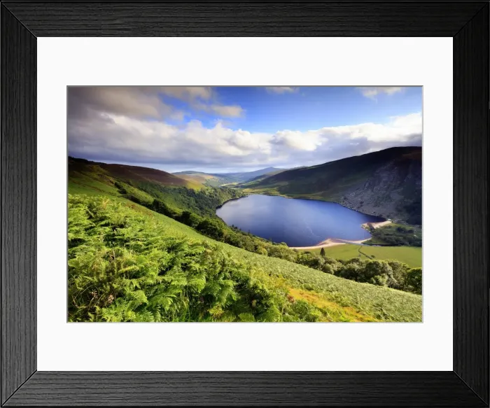 Framed Print : Europe, Ireland, Wicklow, blue lake near Sallys Gap at sunset Framed Print : Europe, Ireland, Wicklow, blue lake near Sallys Gap at sunset