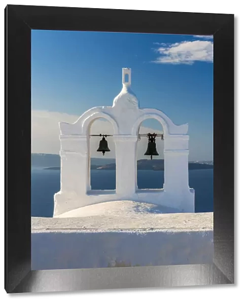 Traditional white belfry, Oia, Santorini, South Aegean, Greece
