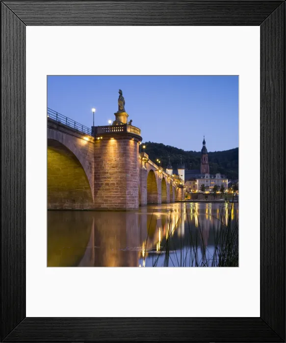 Framed Print : Karl Theodor Bridge at dusk, Heidelberg, Baden-Wurttemberg, Germany Framed Print : Karl Theodor Bridge at dusk, Heidelberg, Baden-Wurttemberg, Germany