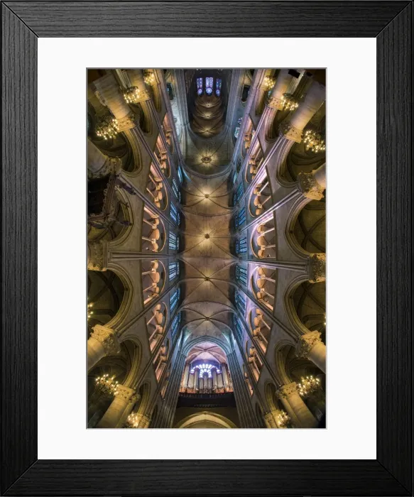 Framed Print : Ceiling of the Notre Dame cathedral, Paris, France