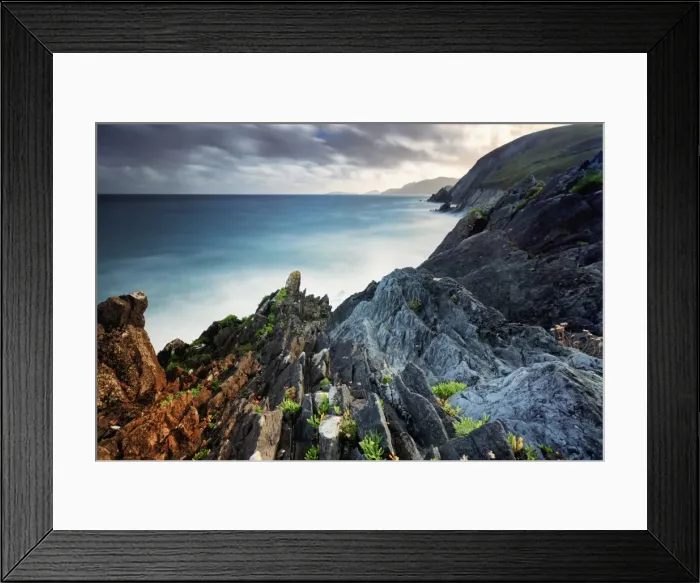 Framed Print : Europe, Ireland, Kerry, Slea Head sea stacks along Dingle peninsula Framed Print : Europe, Ireland, Kerry, Slea Head sea stacks along Dingle peninsula