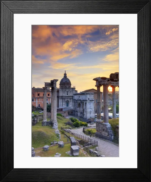 Framed Print : Italy, Rome, Colosseum and Roman Forum at sunrise Framed Print : Italy, Rome, Colosseum and Roman Forum at sunrise