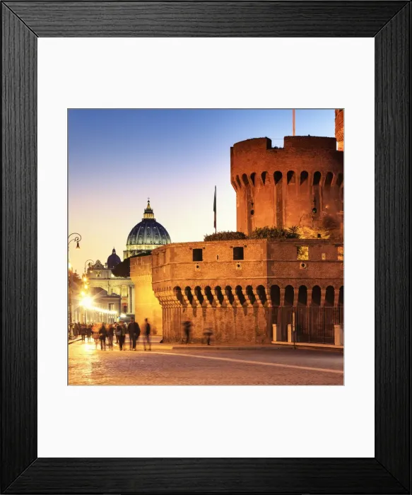 Framed Print : Italy, Rome, St. Peter Basilica by night