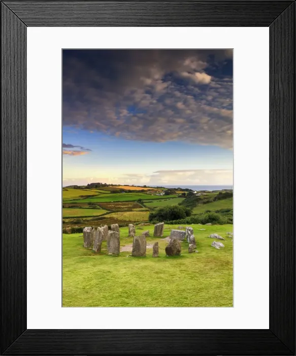 Framed Print : Europe, Ireland, Cork county, Drombeg stone circle at sunset Framed Print : Europe, Ireland, Cork county, Drombeg stone circle at sunset