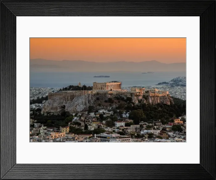 Framed Print : Sunset top view over Acropolis, Athens, Attica, Greece Framed Print : Sunset top view over Acropolis, Athens, Attica, Greece