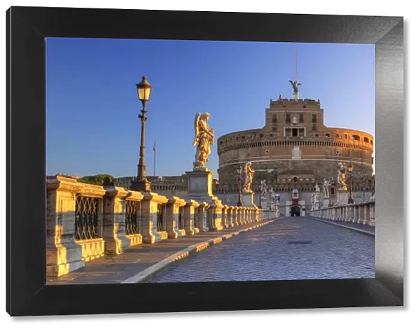 Italy, Rome, Mausoleum of Hadrian (known as Castel Sant Angelo) at sunrise