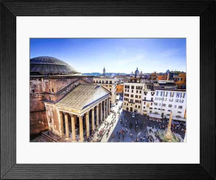 Framed Print : Italy, Rome, Pantheon square elevated viewpoint Framed Print : Italy, Rome, Pantheon square elevated viewpoint
